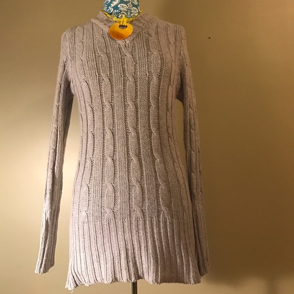 Gray Long Knit Sweater - Picture 2 of 4