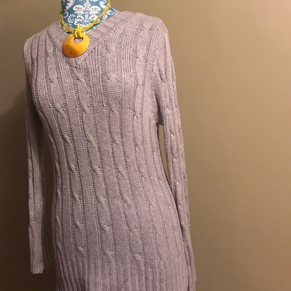 Gray Long Knit Sweater - Picture 3 of 4