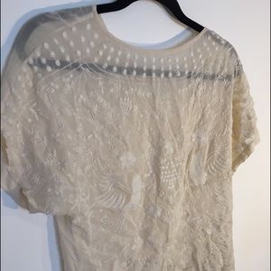 Romantic cream lace top