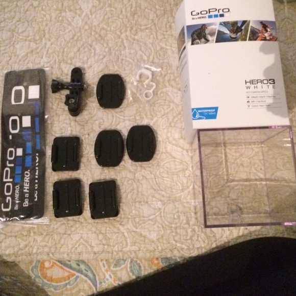 GoPro Mounts + stickers and box
