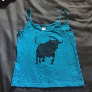 Fun electric blue tank top bull "Sevilla"