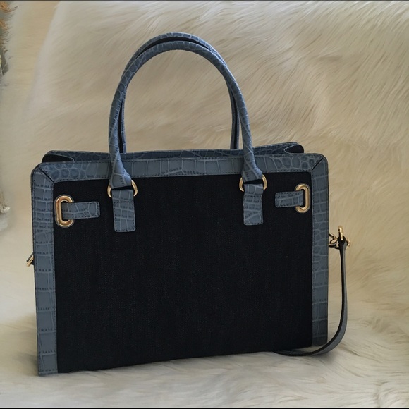 MICHAEL KORS Denim Hamilton studded satchel - Picture 3 of 7