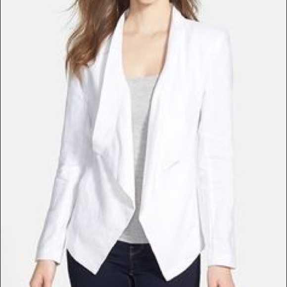 Michel Kors Drape Collar Linen Jacket