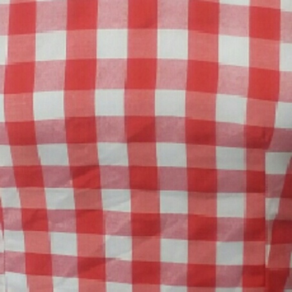 Sexy Womens Red & White Checkered Top Beach Party - Picture 3 of 3