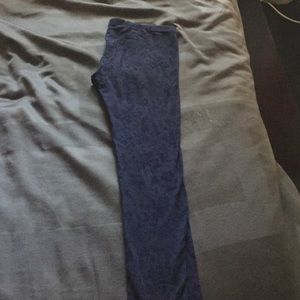 Blue leggings size small flower print