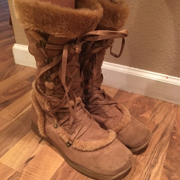 Xappeal "Solitude" Brown Fur Knee High Boot