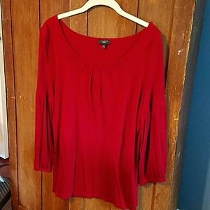 Red 3 Quarter Sleeved Talbot Shirt Deep Red