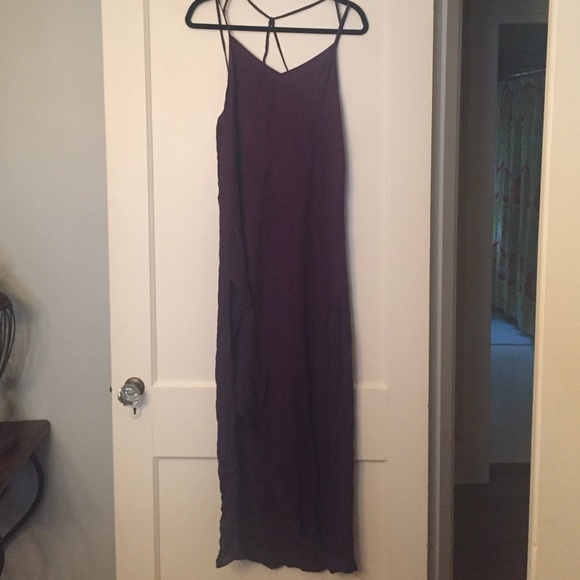 Floor length, plum Free people slip dress.