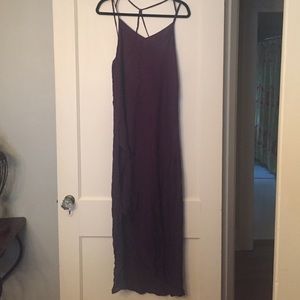 Floor length, plum Free people slip dress.