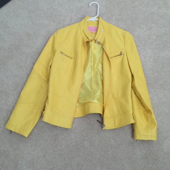 A bright yellow leather jacket.