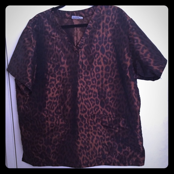 Stylist Wear Tops Smock Or Scrub Animal Print Nylon Top Poshmark