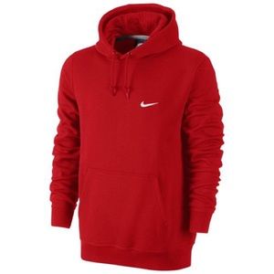 Men's red Nike club swoosh sweatshirt large.