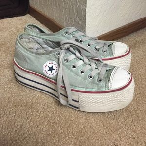 Max-Star baby blue platform sneakers