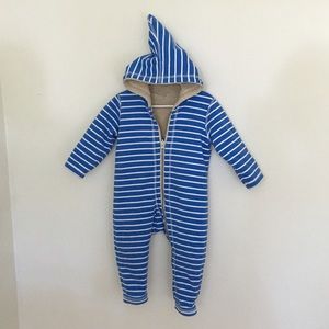 Hanna Andersson Hooded Fleece Romper Size 80