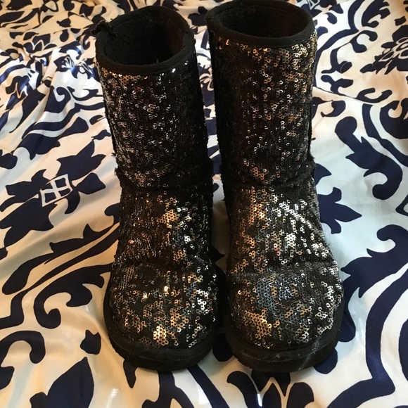 Black/Silver Sequined Boots!