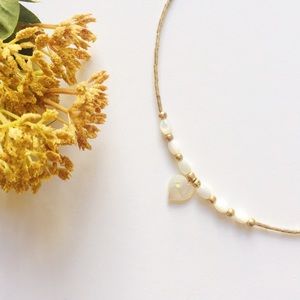 Vintage Shell and Metal Heart Necklace