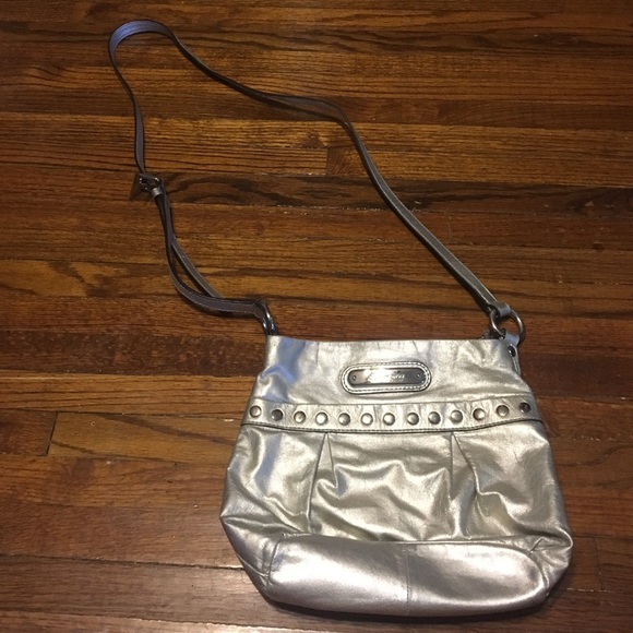Silver cross body bag