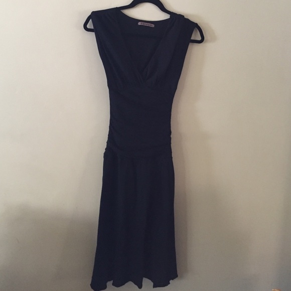 Velvet long torso black dress