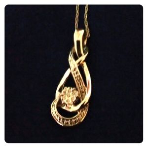 Diamond and silver necklace