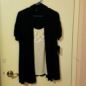 Attached top with cardigan