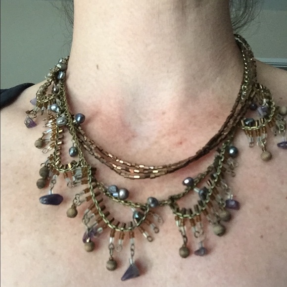 Bronze beaded necklace