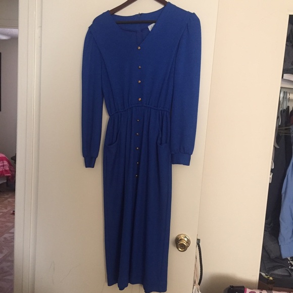 Vintage Dress Royal Blue M