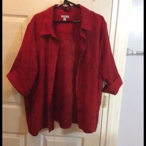 Red faux suede lightweight blazer/jacket!❤️