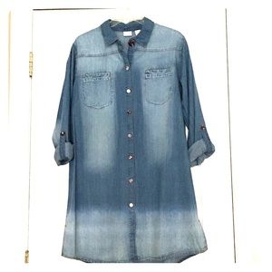 Denim dress with multi colored buttons!