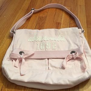 Abercrombie Pink Canvas Messenger Bag