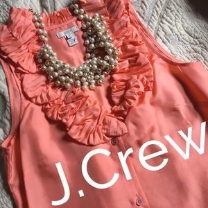 J.Crew 0 petite silk sleeveless shirt orange
