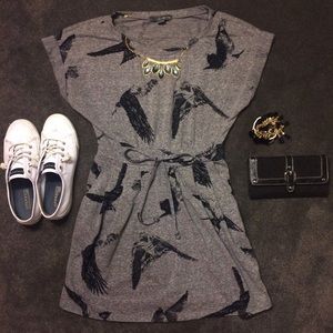 🌻SALE🌻 Gray Bird Print Dress