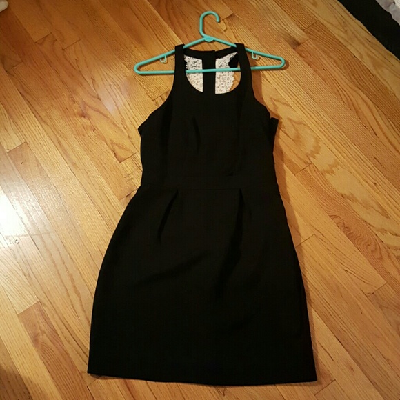 NWOT Black dress with lace back with bow
