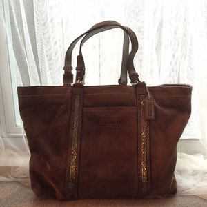 Authentic brown suede Coach bag