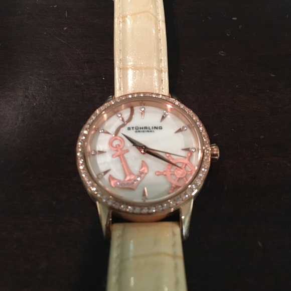 Stuhrling gold anchor watch