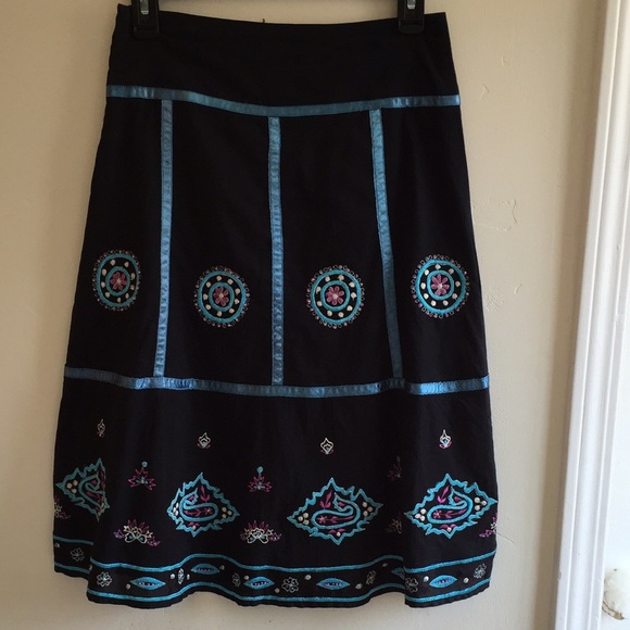 Black Boho Skirt - Picture 2 of 4