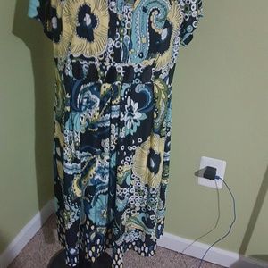 Muliti color polyester dress never worn without ta