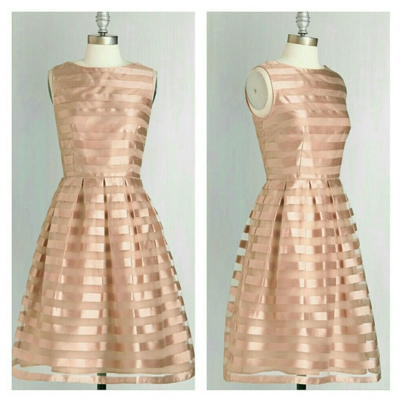 "Dinner and Romancing" pink organza a-line dress