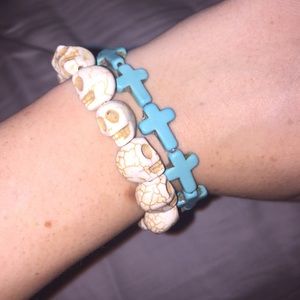 Brandy Melville skull & cross bracelets