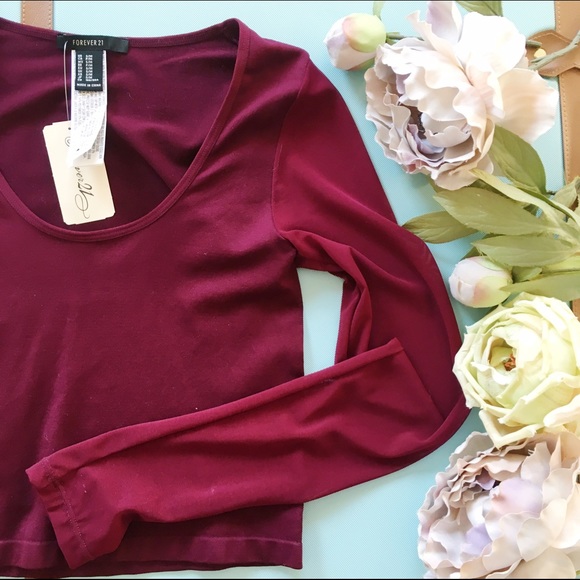 Forever 21 Tops - Forever 21 burgundy crop top