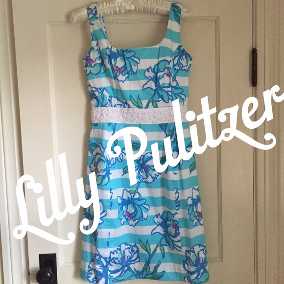 NWT Lilly Pulitzer Serena Dress Shorely Blue Sz 0