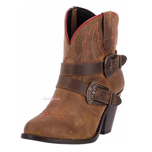 Dingo Cowboy Ankle Boots New 3" Heel Leather New
