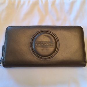 FINAL REDUCTION! Coach Bronze Large Zipper Wallet