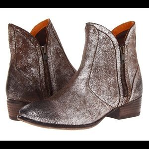 Metallic Leather Bootie