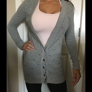 Pink oversized cardigan with silver studs