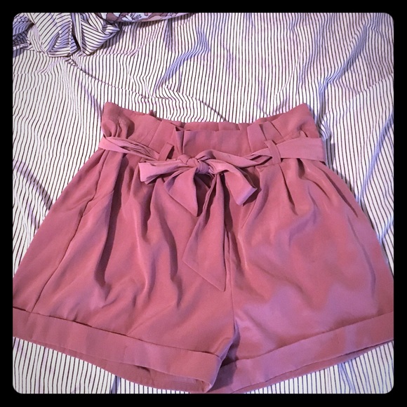 High waisted pink shorts