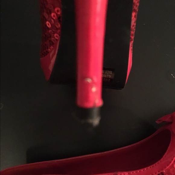 Red sequined high heels. Ten Thirty One - Picture 4 of 4