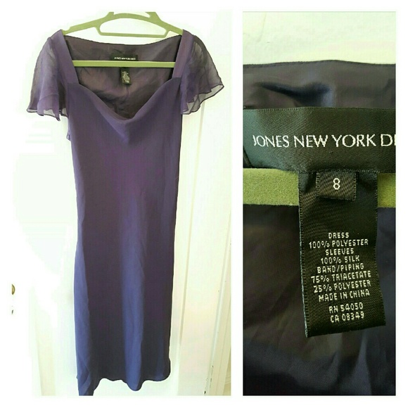 Jones New York Purple Bias Cut Dress