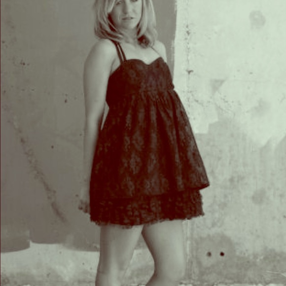 Alice and Olivia purple lace baby doll dress