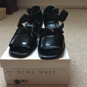 Gently used black sandals from Nine West 9.5M