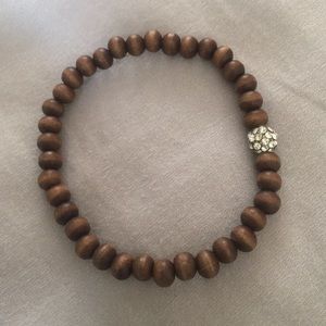 Brown Wood Beaded Bracelet
